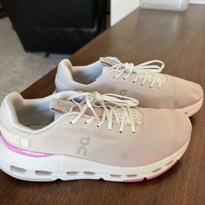 On Running Women’s Cloudtec Lace-Up Running Shoes - Pale Pink & White